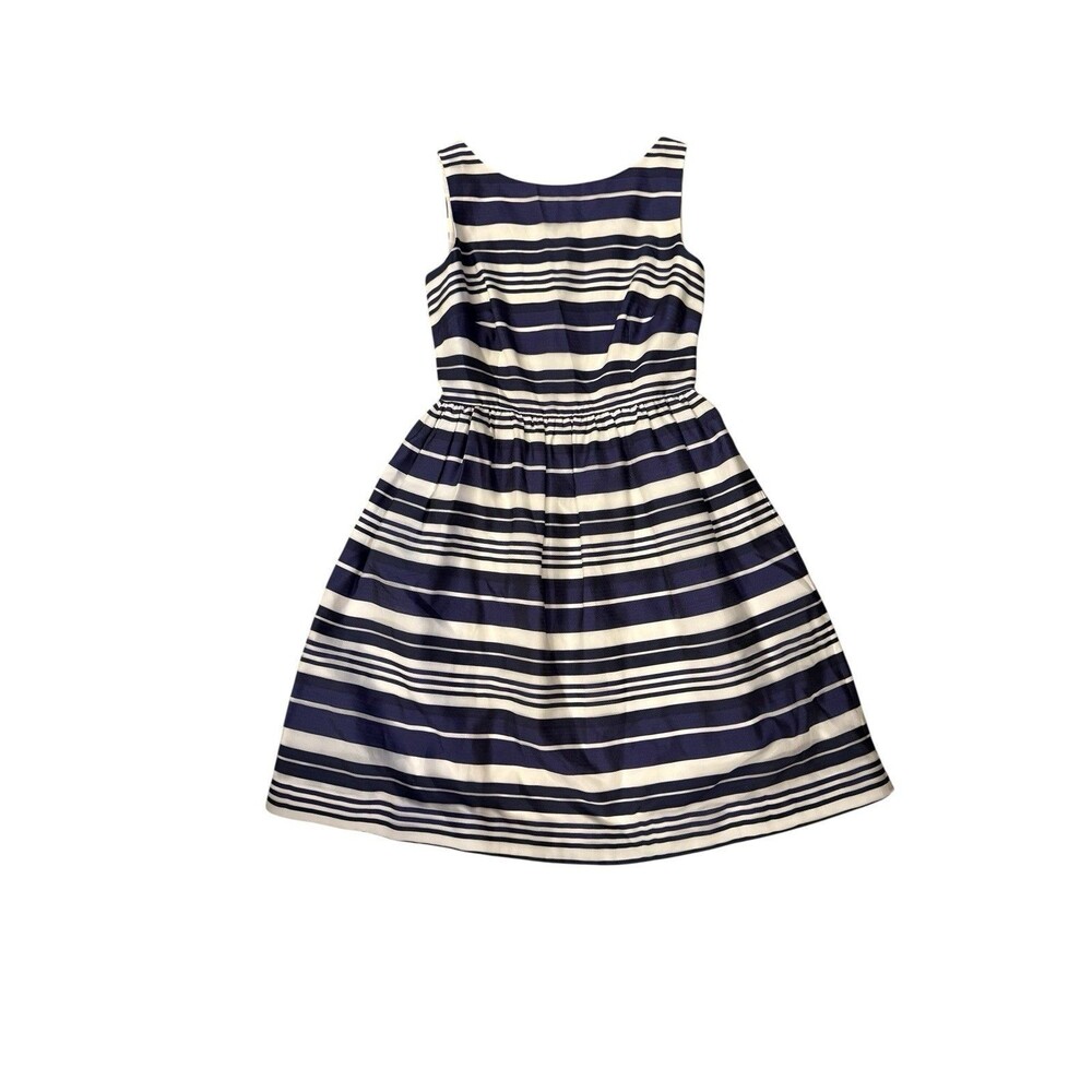 Lilly‎ Pulitzer Sz 6 Wrapping Stripes NAVY ERYN SILK DRESS Fit & Flare Pockets